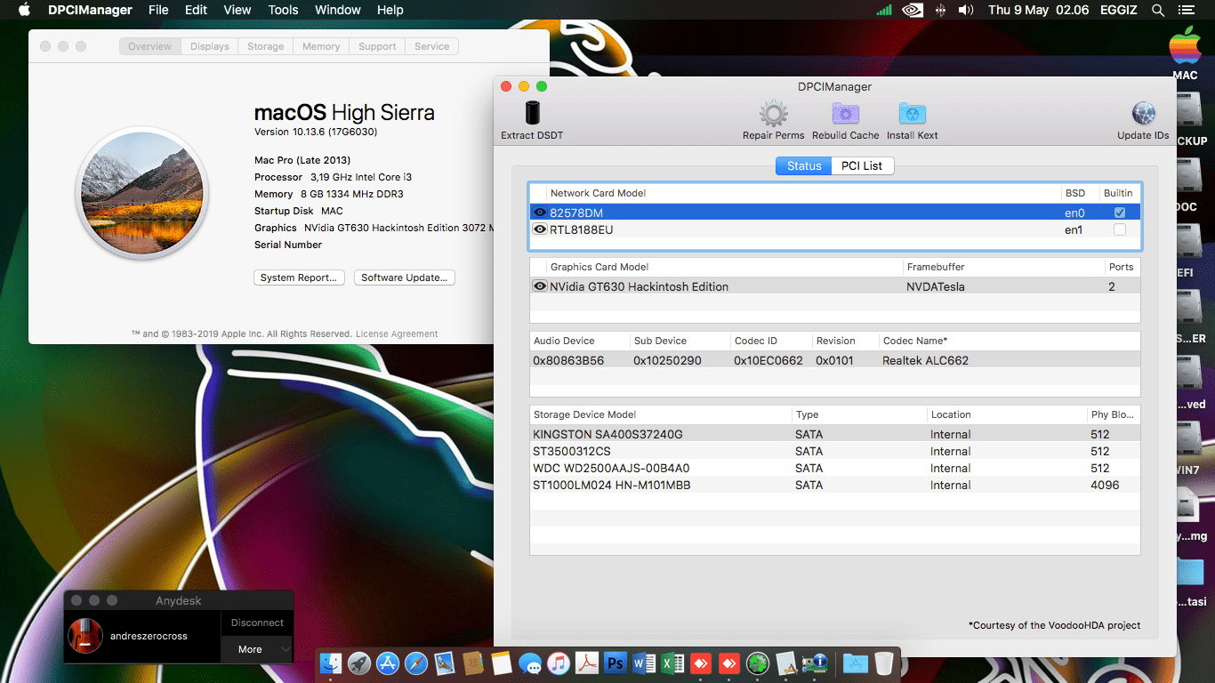Succes Hackintosh macOS High Sierra 10.13.6 Build 17G6030 at Acer Veritron S680G